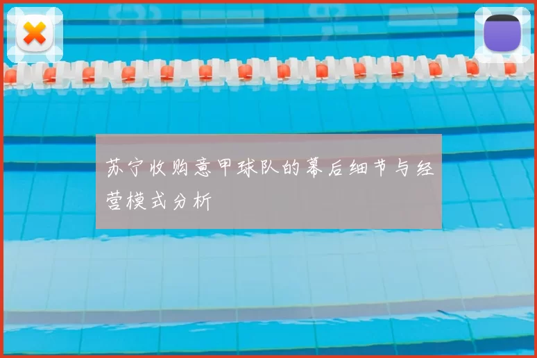 苏宁收购意甲球队的幕后细节与经营模式分析