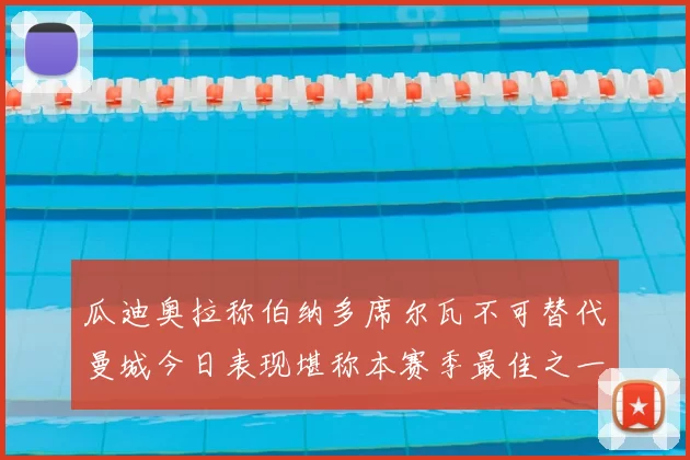 瓜迪奥拉称伯纳多席尔瓦不可替代曼城今日表现堪称本赛季最佳之一