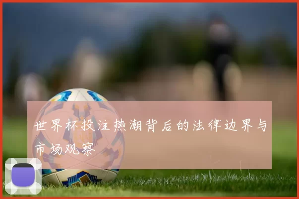 世界杯投注热潮背后的法律边界与市场观察